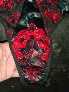 leather Black &amp; Red  Lace Teddy Bodysuit