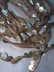 Golden Sequin Embellished lace
