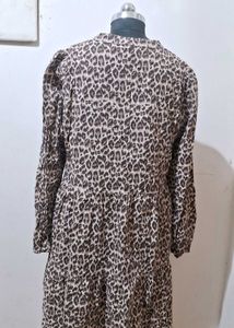 Leopard Print Tiered Mini Dress