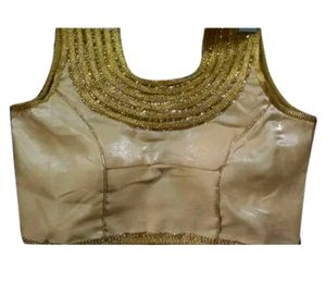 Elegant Gold + cream colour Embroidered Blouse