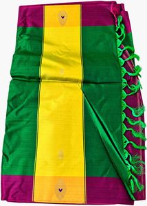 Vibrant Green &amp; Magenta Silk Saree