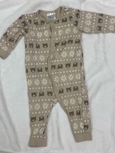 Cute Bear Print Baby Onesie