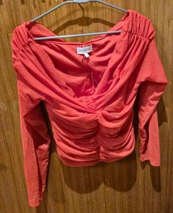 Cover Story Red Bardot Top