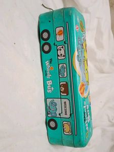 Vintage The Wheels Bus Tin Pencil Box