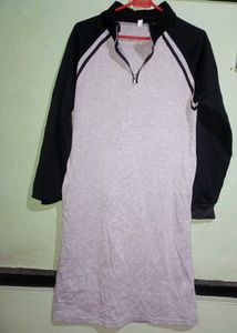 Warm Grey Sweatshirt Like Dress