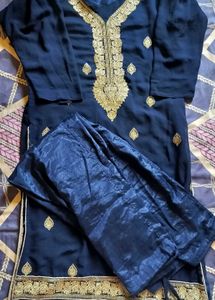 Navy Blue Salwar Suit dupatta