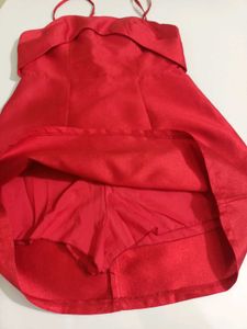 Chic Red Spaghetti Strap Mini Dress Small
