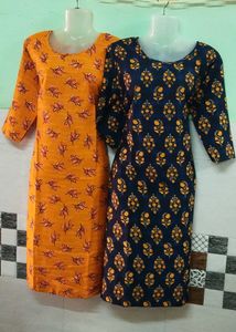 Printed Cotton Kurtis - Set of 2 -(hip 46)