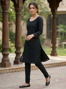 Elegant black Embroidered kurti