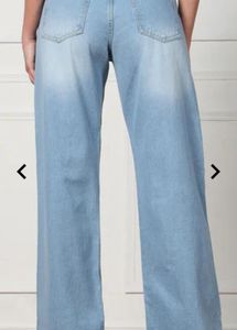 New Wide Leg Mid Rise Light Wash Jeans