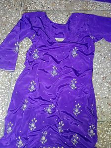 purple silk salwar kameez set with dupatta