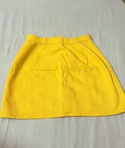 Yellow Button-Front Skirt