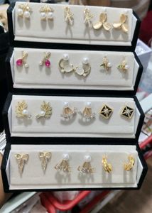 Assorted Stud Earrings Collection with Box