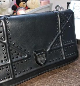 Chic Black Studded Sling Bag