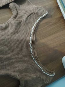 Brown Knit Top