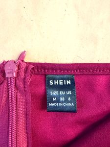 Shein Maroon Puff Sleeve Top