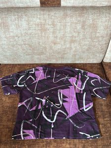 Studiofit Purple Patterned Crop Top