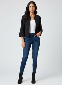 Chic Black Jacket with Zipper Detail
