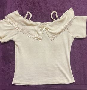 Off-Shoulder Ribbed Knit Top