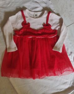CUTE RED BABY FROCK