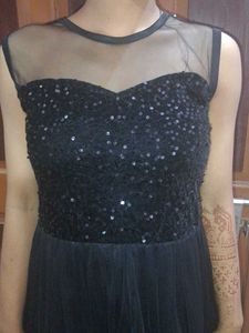 Elegant Black Sequin Party Dress