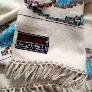 Embroidered Cream warm shawl from Kulu
