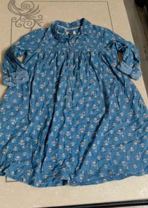 Blue flowy Floral Print short Shirt Dress