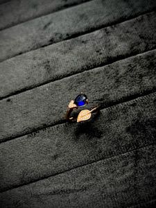 Elegant Leaf Design Ring with Blue Stone