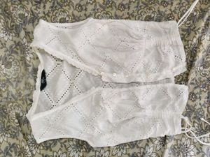 White Eyelet Crop Top
