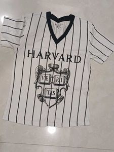 oversized t-shirt cool Harvard striped tee
