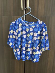 Sheer Floral Crop Top
