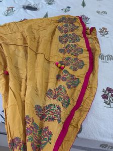 Yellow Ethnic Embroidered Skirt