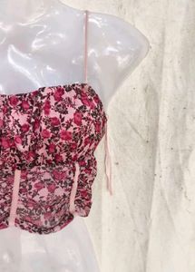 Floral Ruched Crop Top