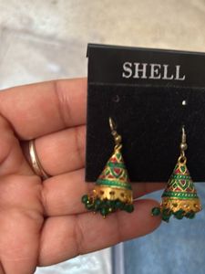 Elegant green Jhumka Earrings