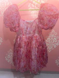 Tokyo Talkies Pink Floral Puff Sleeve Mini Dress
