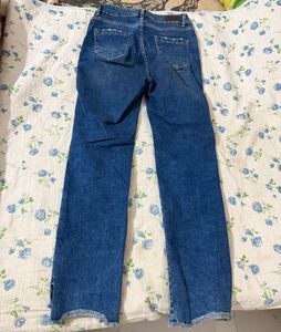 Blue Ripped Flare Jeans