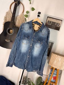 buckaroo Distressed Denim Western Shirt