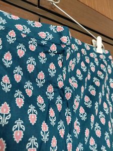 Printed Teal Straight pants