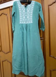 Embroidered Teal Anarkali Kurta