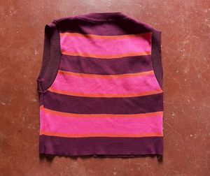 Striped Sleeveless Mock Neck Top
