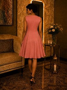 Elegant Rose Pink Party Dress