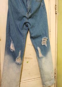 Urbanic Distressed Ombre Wide Leg Jeans