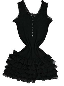 Black Lace Trimmed Nightgown