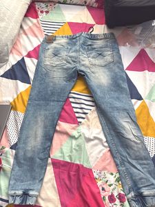 Men's Blue Washed Jogger Jeans