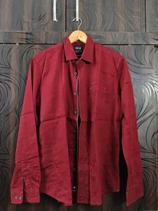 Men's Maroon Formal Shirt