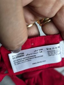 Clovia Vibrant Red Cotton Plunge Bra
