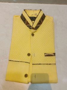 Men's Yellow Ethnic Nehru Jacket