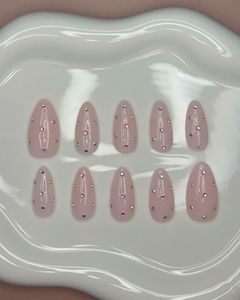 Elegant Rhinestone Almond Nails