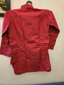 Maroon Printed ethnic Cotton Kurta