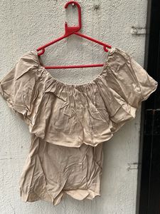 Zara Ruffled Off-Shoulder Top